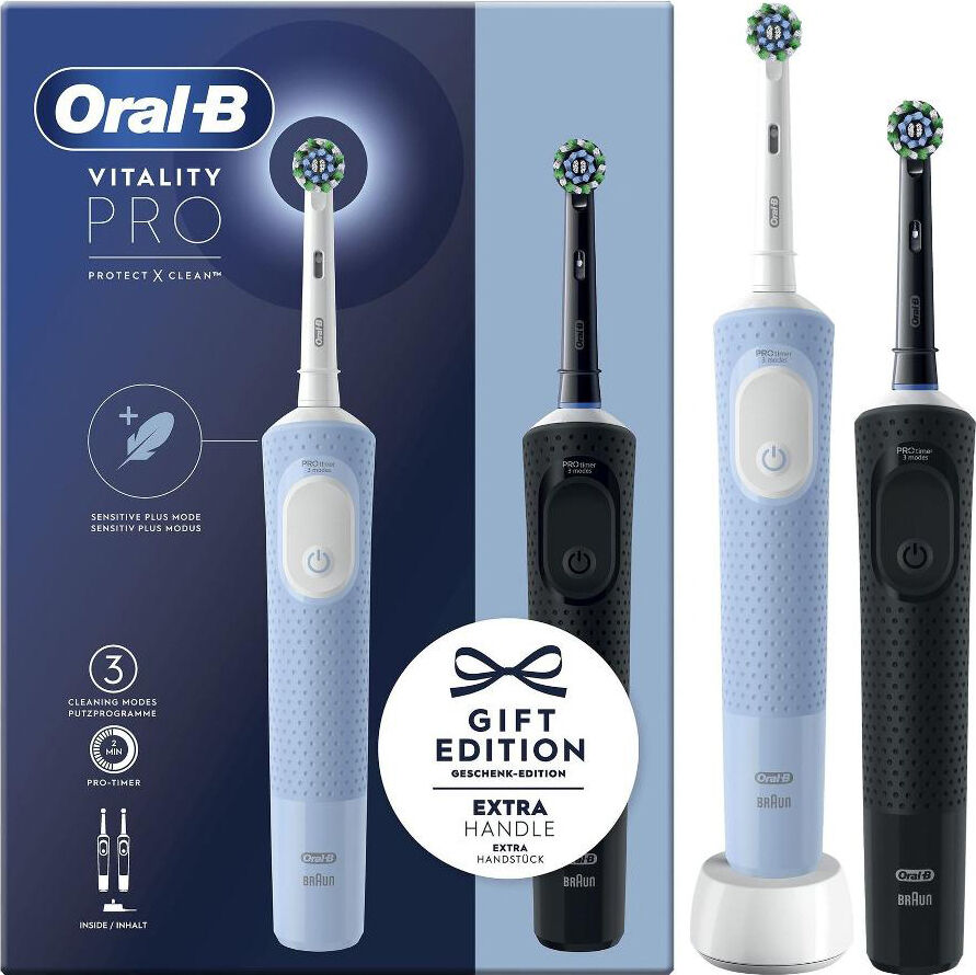Oral-B Seob885 Spazzolino Elettrico Vitality Pro Duo Gift Edition Colore Azzurro/nero - Seob885