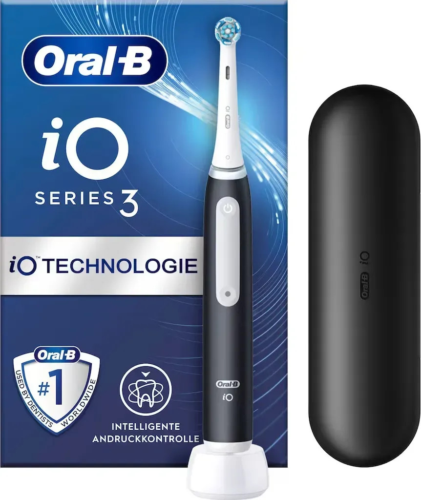 Oral-B iO Series 3 Elektrische Zahnbürste + Reiseetui Matt Black