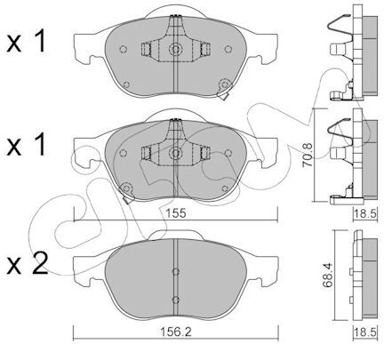 Cifam Bremsbelagsatz, Scheibenbremse 822-448-0 Für Toyota