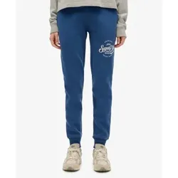 Superdry für Damen. W7011315A Premium Script Entry Jogger-Hose blau (XL), Lässig, Baumwolle