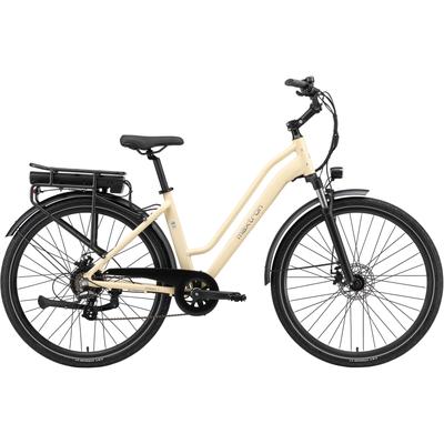 E-Bike MAXTRON "Maxtron Urban 7 E-Citybike 28 Zoll" Gr. 45, beige, schwarz, Elektrofahrräder, 45cm, 28 Zoll (71,12cm), Tiefeinsteiger für Damen