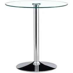 BARTISCH Ø 89 cm in Glas & Silber