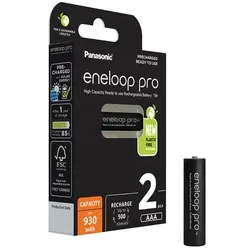 Akkus Panasonic Eneloop Pro Micro AAA, HR03, LR03, BK-4HCDE/4BE, 1,2 Volt, Ni-Mh, 950 mAh, 2 Stück