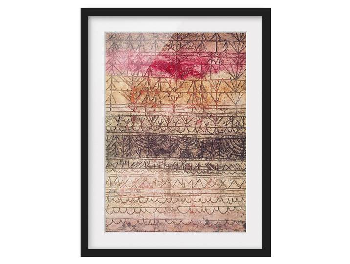Impression d’art jeunes arbres I Pin massif, verni mat Multicolore 40 x 55cm