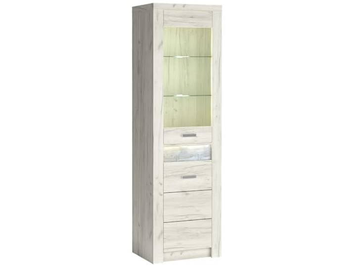 Lomadox Vitrinenschrank Vitrine Highboard Kommode Aufbewahrungsschrank Wohnzimmer Schrank modern in weiß mit LED Beleuchtung