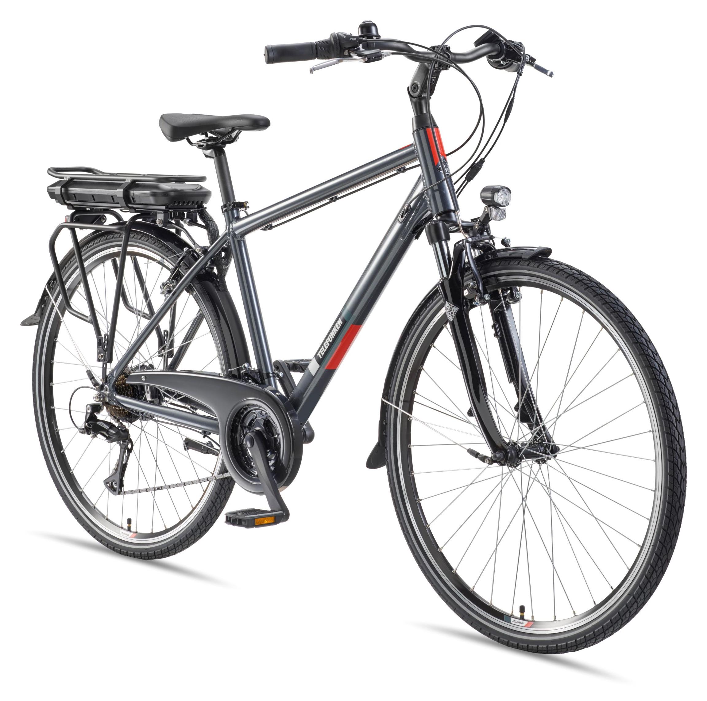 Telefunken Trekking E-Bike | Elektrofahrrad 28 Zoll | 21-Gang Kettenschaltung | Heckmotor 250W | 536,5Wh Akku | Pedelec