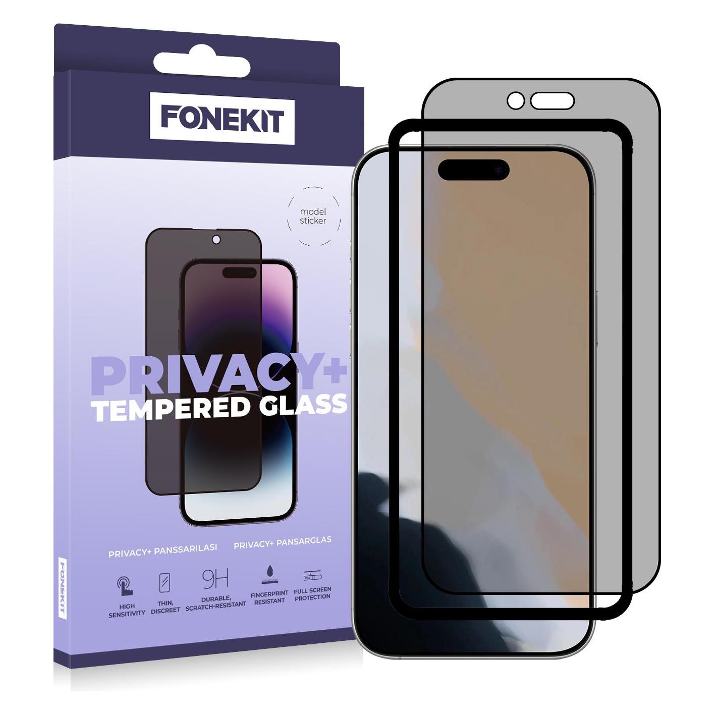 FoneKit Privacy+ Full Cover Tempered Glass, iPhone Air (Apple iPhone Air) (61969263)