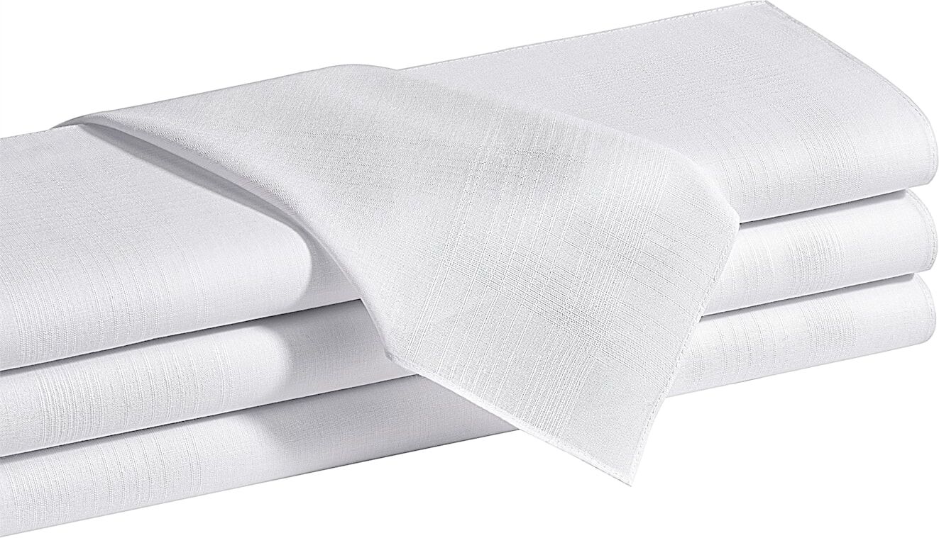 Taschentuch, Herren, Gr. 12-Stück-Packung, weiß, Baumwolle, Modetücher Taschentuch