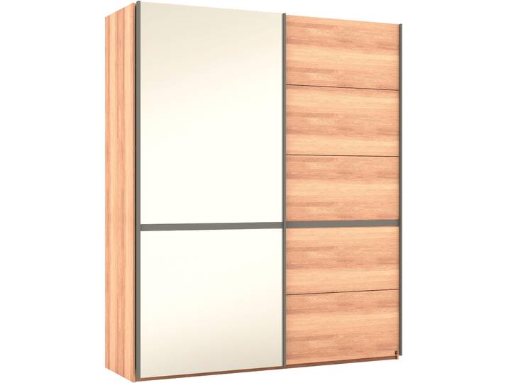 Schwebetürenschrank MUSTERRING Sorrent, Kleiderschrank, Schrank, Schiebetüren , braun, B:200cm H:236cm, Schränke, Schwebetürenschrank, Türen in Eiche massiv mit Kassetten-Optik, verschiedene Masse verfügbar