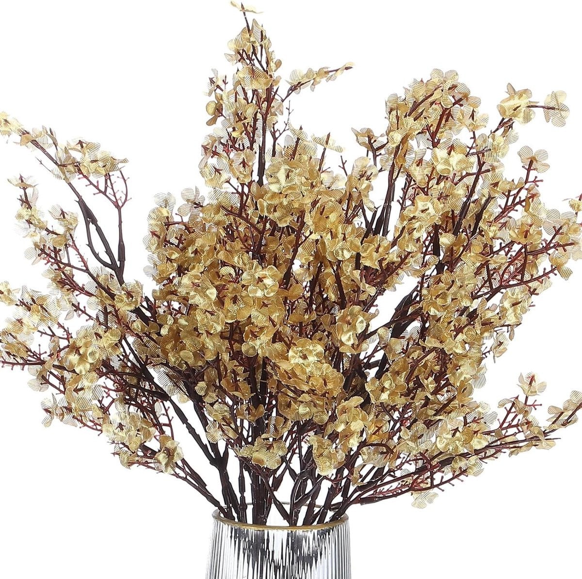 Set van 6 gouden kunstbloemen voor decoratie