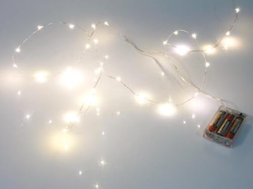 Velleman LED lichtslinger warm wit met 20 LED lampjes op batterijen, 2 meter