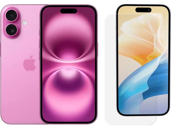Apple iPhone 16 128GB Roze + BlueBuilt Screenprotector Glas