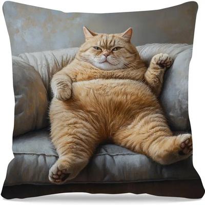 DynamicDeals Cute Cartoon Cat Pillow Cover For Sofa Decor Cozy Cat Cushion Cover Gift For Cat Lovers 6