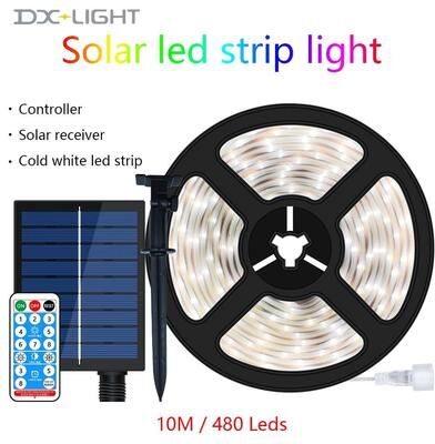 Uplifted Finds 5050 RGB Solar Strip Outdoor LED Color Decorative String Light For Garden And Home 10 M Cold White