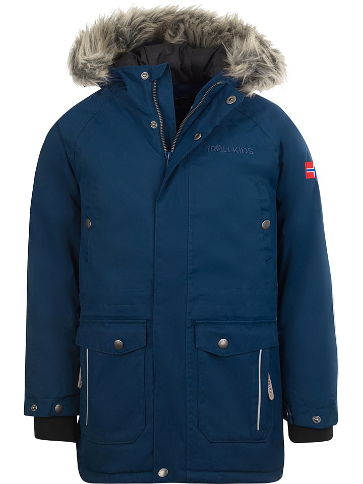 Trollkids Parka "Nordkapp" in Dunkelblau - 122