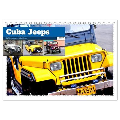 Cuba Jeeps - Geländewagen Oldtimer (Tischkalender 2027 DIN A5 quer), CALVENDO Monatskalender