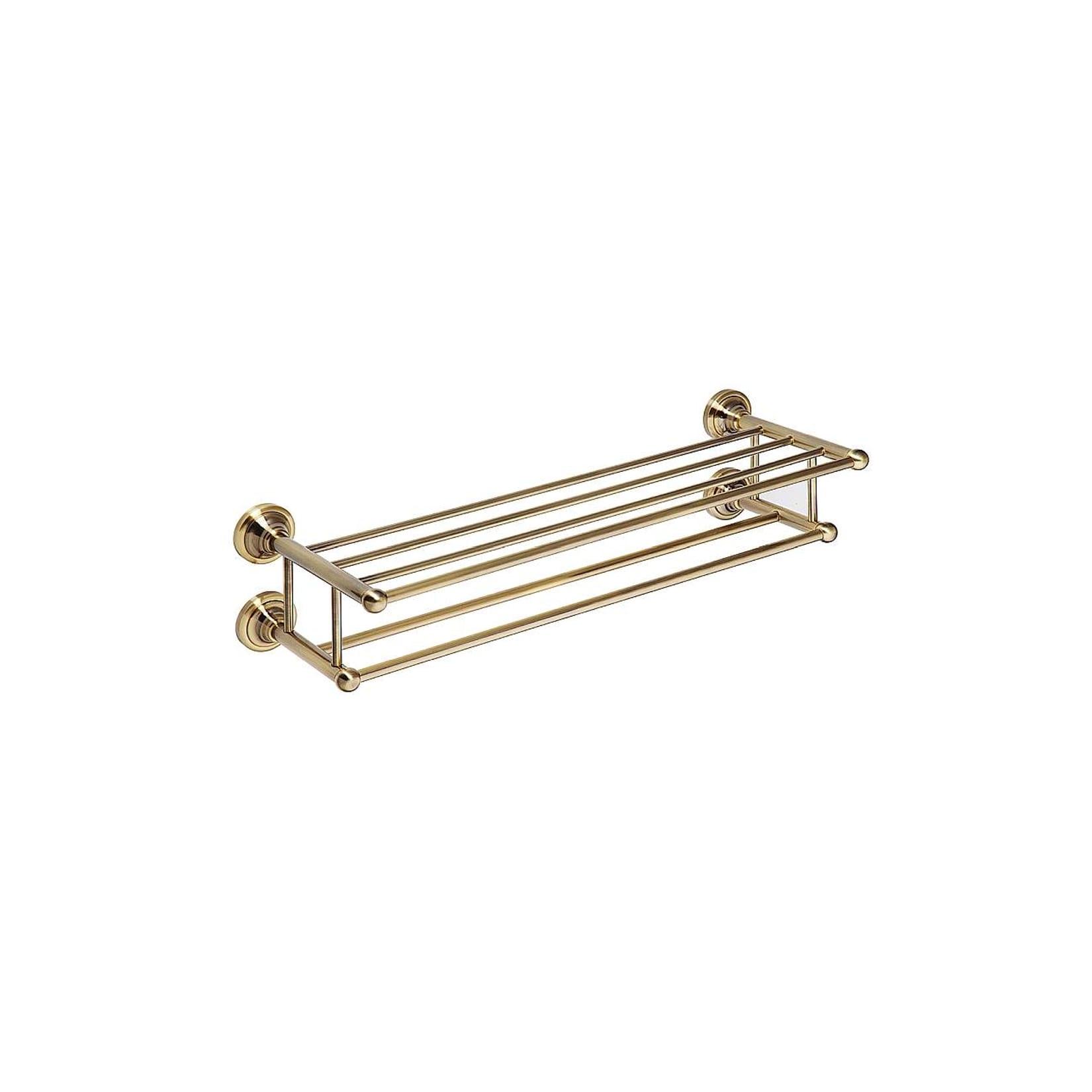 Brillantbad BETRO BRONZE Doppelhandtuchablage Messing Bronze 665x165x225 mm für Bad & Küche >> zum Bohren