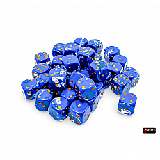 Chessex Würfel - 12mm - Brush Wavebreak/gold (Würfelset 36 x W6) 302984