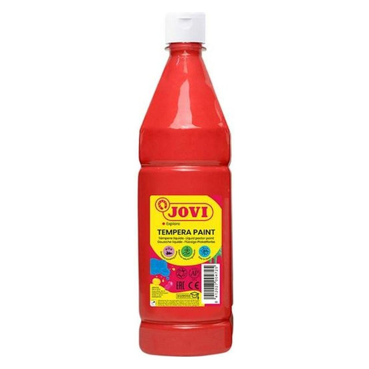 Jovi Temperafarbe, -farbkasten, Flüssige Plakatfarbe, Tempera Paint, zinnoberrot (1000 ml) (51107-JV)