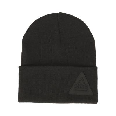 Beanie SOS "Caucasus", Herren, schwarz, Polyacryl, unifarben, Mützen Beanie, mit stylischem Umschlag