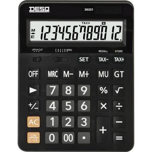 DESQ Taschenrechner Business Classy XLarge 30321, 12-stelliges LC-Display, Solar- & Batteriebetrieb