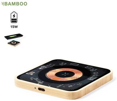 Chargeur sans fil Personnalisé 15W - Gaussian bambou