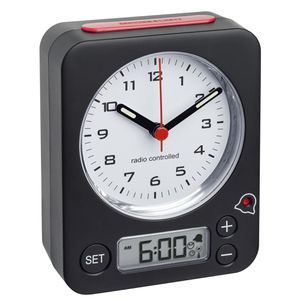 TFA Wecker 60.1511.01.05 Combo schwarz, analog, Funkuhr