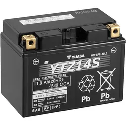 Yuasa YTZ14S AGM Motorradbatterie 12V 11,2Ah 230A - Wartungsfrei & Leistungsstark