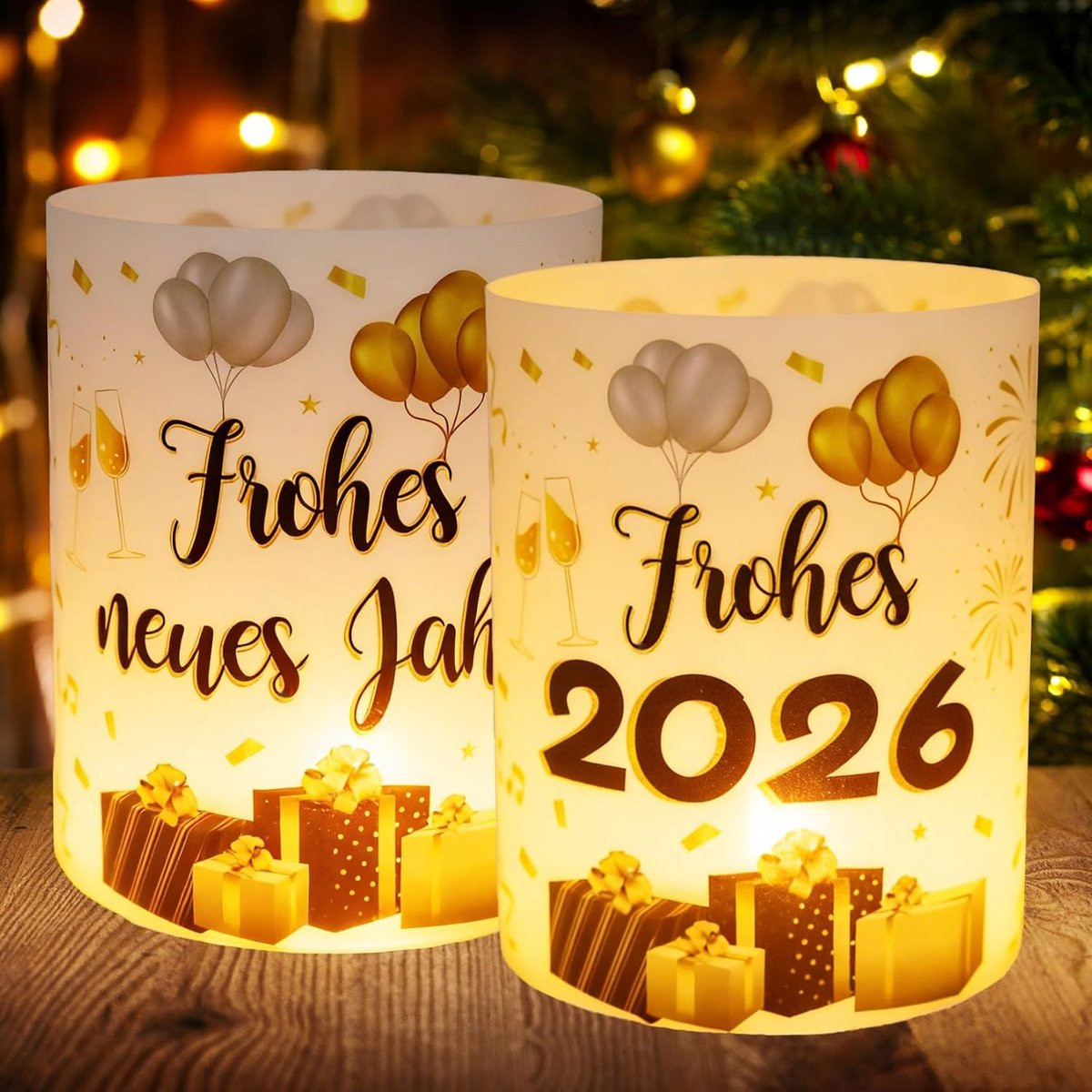 Forbabe Silvester Windlicht Tafeldecoratie voor Volwassenen