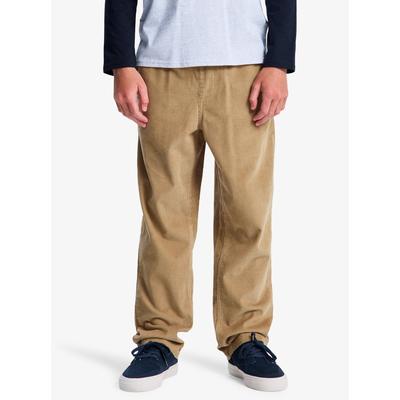 Cordhose QUIKSILVER "TAXER CORD PANT YOUTH", Mädchen, Gr. 10 (134/140), N-Gr, beige (braun), Obermaterial: 100% Baumwolle, Hosen Cordhose, für Kinder und Jugendliche, Cordhose, mit sportlichem Stil