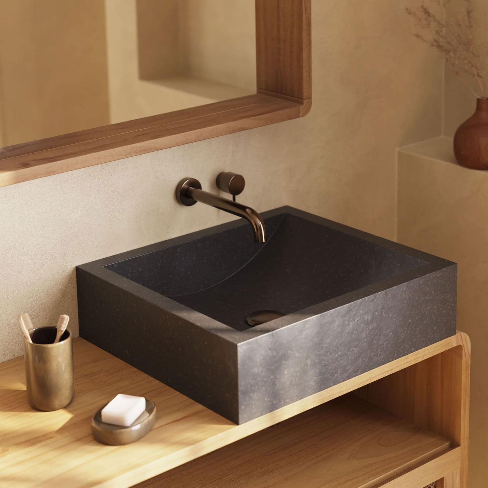 Kave Home Waskom Delina Zwart 40 x 45 cm