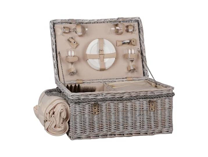 UNUS Picknick Set 4 Personen Picknickkorb Picknickdecke Besteck & Geschirr
