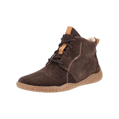 Schnürstiefelette JOSEF SEIBEL "Josef Seibel Stiefelette Veloursleder", Damen, Gr. 42, chocolate, Veloursleder, Schuhe Schnürstiefelette