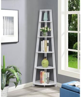 Convenience Concepts Newport 5 Tier Corner Bookshelf