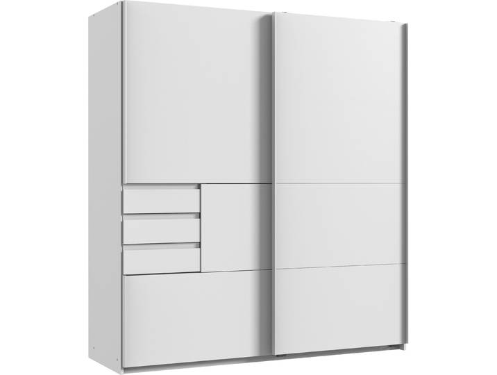 Schwebetürenschrank WIMEX Bamberg , weiss (weiß), B:180cm H:198cm T:65cm, Holzwerkstoff, Schränke, Schwebetürenschrank, inklusive 5 Regalböden und 1 Kleiderstange