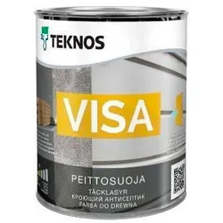 Teknos VISA Holzschutzfarbe RAL 9005 Jet Black | Halbmatte deckende Holzlasur 0,9 L