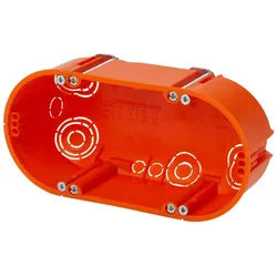 f-tronic 7350179 HW Gerätedose E118, 2-fach, 2x Ø 68mm, t=47mm