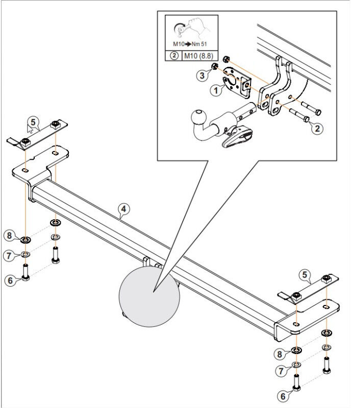 Attelage Chery Omoda 5 pour porte-vélos uniquement (09/23-) RDSOH