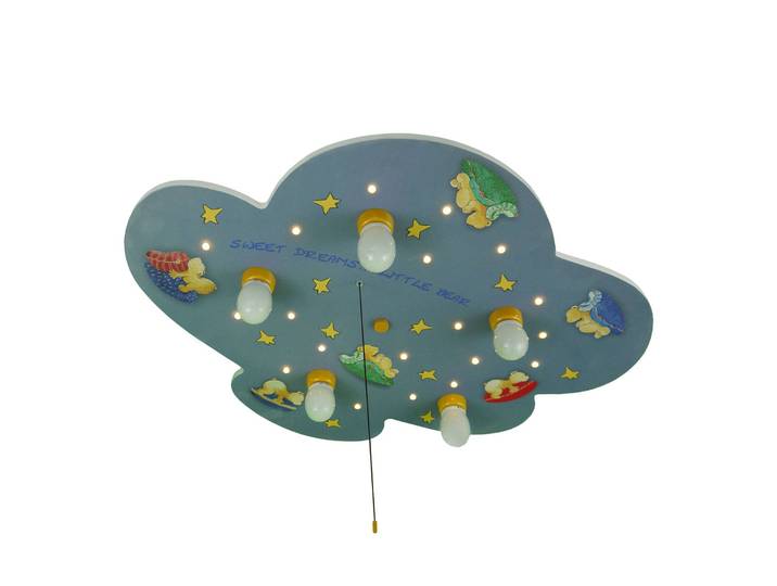 Niermann Standby Deckenlampe Bärchen, Multicolour, für Kinderzimmer, Holz, Deckenlampe