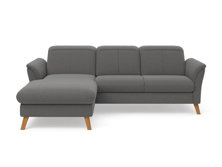 Ecksofa, Polyester, Grau 245×178 cm, Mit Relax-Funktion & Bettfunktion, Sit&More