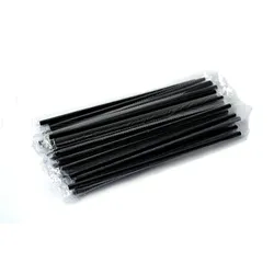 Strohhalm Einzelnverpackt Schwarz18x0,4 cm 1000 pcs.