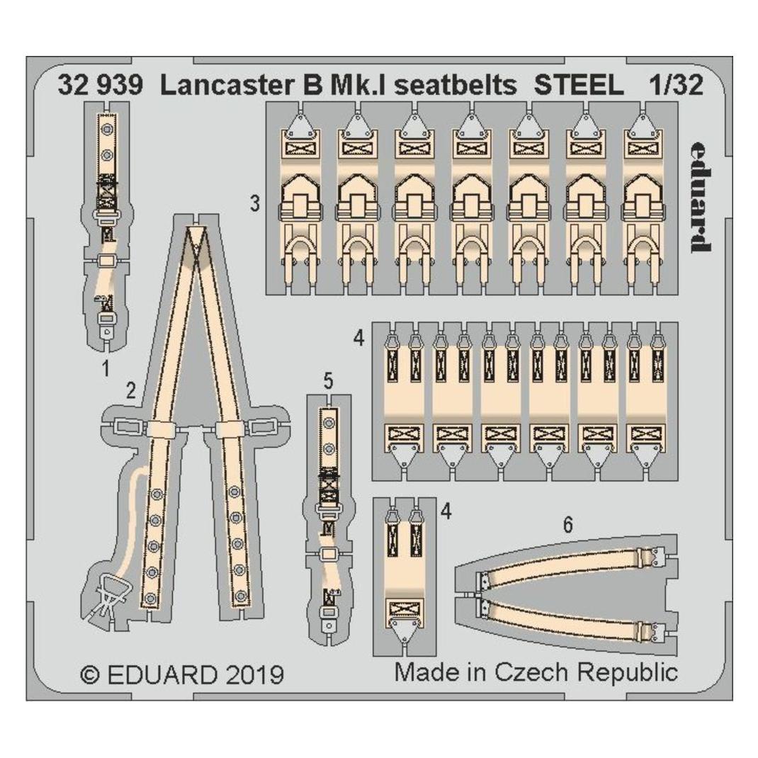 Eduard Lancaster B Mk.I seatbelts STEEL f.HKM (32939)