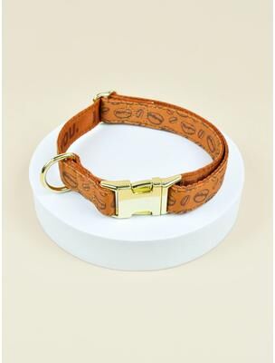 Uplifted Finds Designer Double Sided Printed Pet Collar With Gold Hardware f l