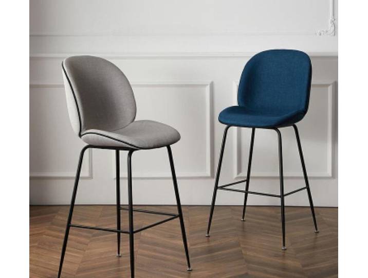 JVmoebel Barhocker Moderne Barhocker mit grauer Polsterung und Edelstahlfüßen (1 St., Barhocker), Made in Europa