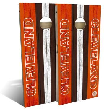 Skip's Garage Cleveland Football Outdoor Cornhole Board Set