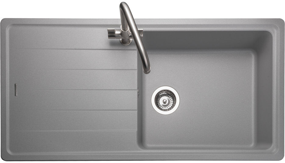 Rangemaster Elements Single Bowl Inset Kitchen Sink Grey 500mm L