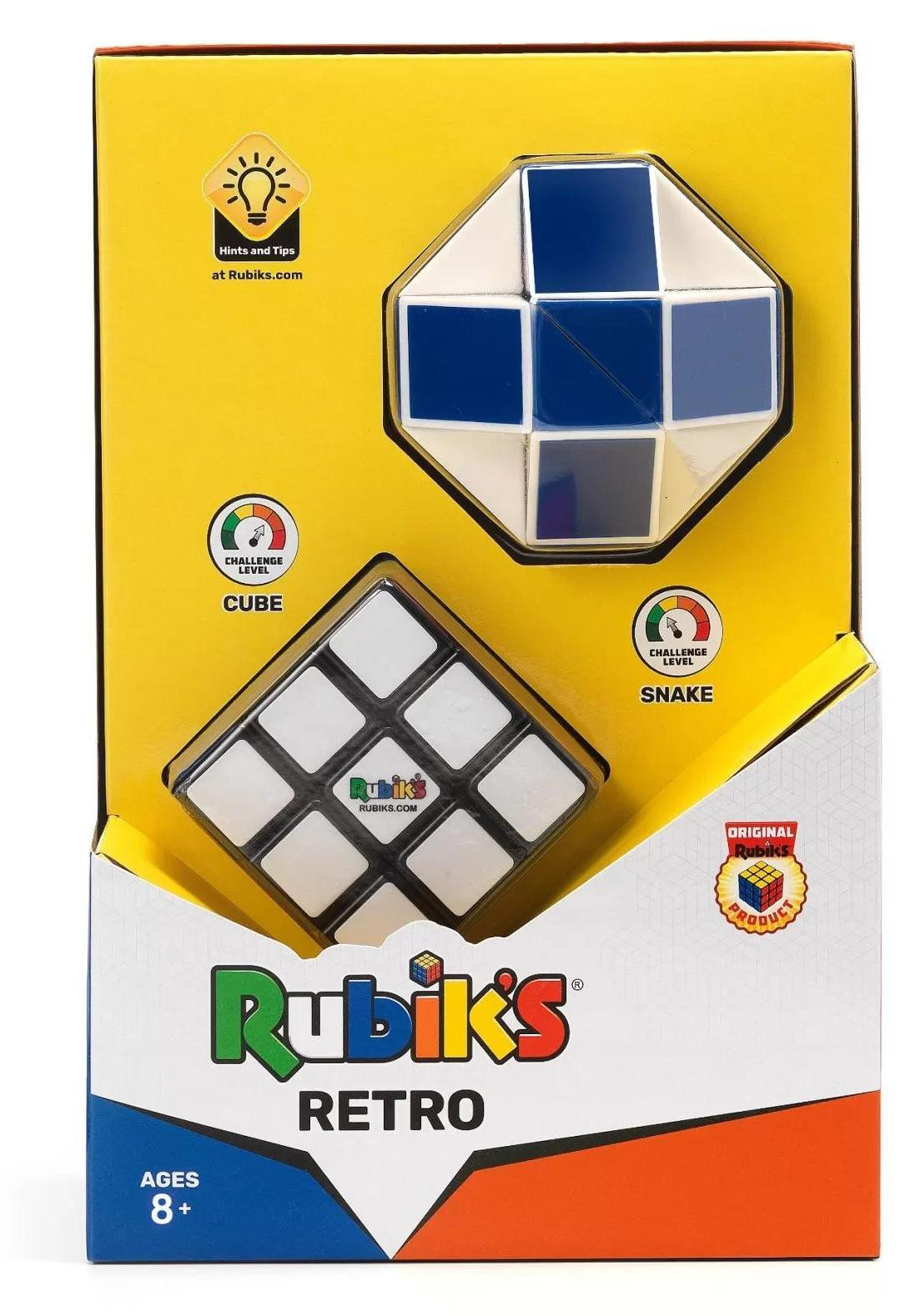 Spin Master Rubik Retro Set met 3x3 Kubus en Slang