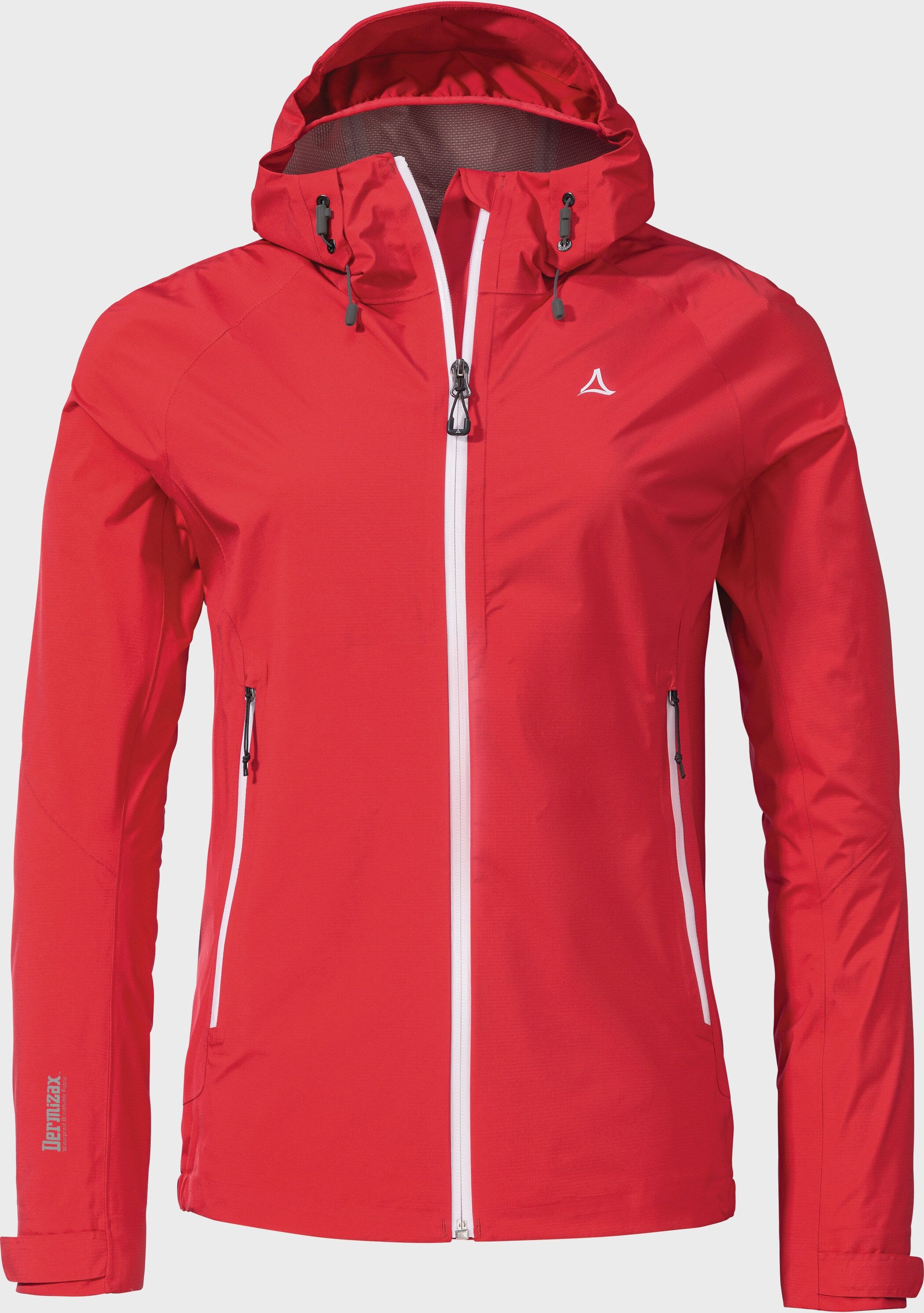Outdoorjacke SCHÖFFEL "2.5L Jacket Vistdal L", Damen, Gr. 40, rot (2003, rot), Oberstoff : 100% Nylon, regular fit, hoch geschlossener Ausschnitt, Jacken Outdoorjacke 2003, rot 40