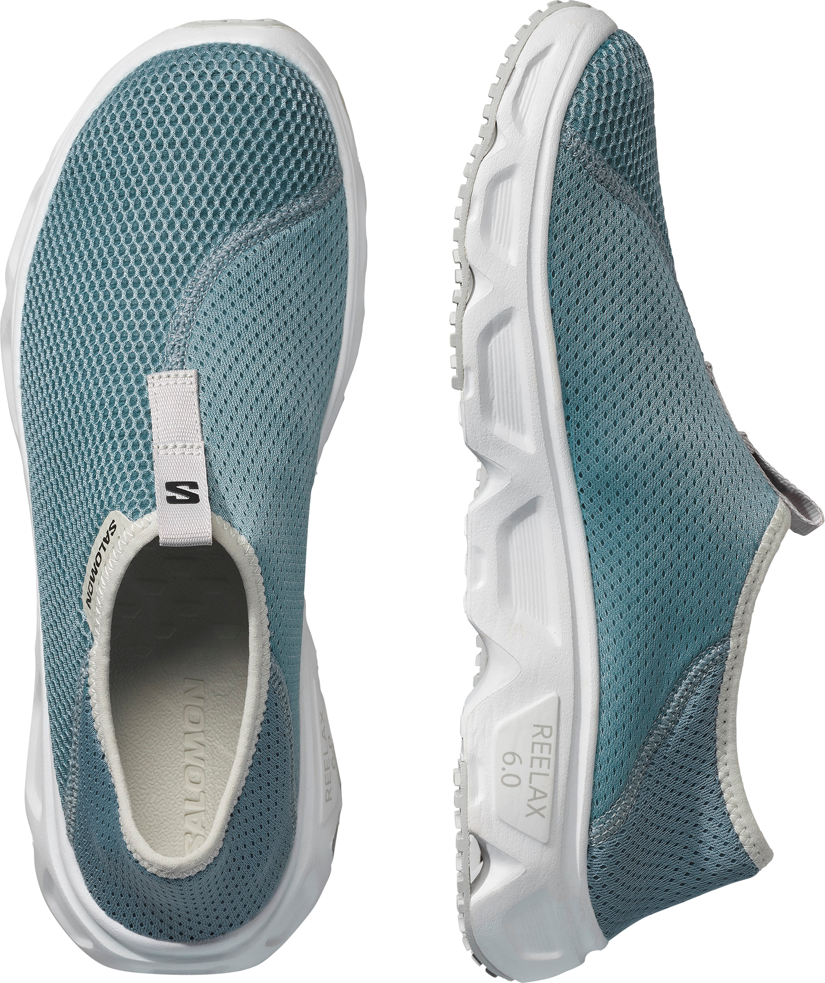 Hausschuh SALOMON "REELAX MOC 6.0", Herren, Gr. 48, weiss (trooper, weiß, lunar rock), Textil, Schuhe Hausschuh trooper, weiß, lunar rock 48