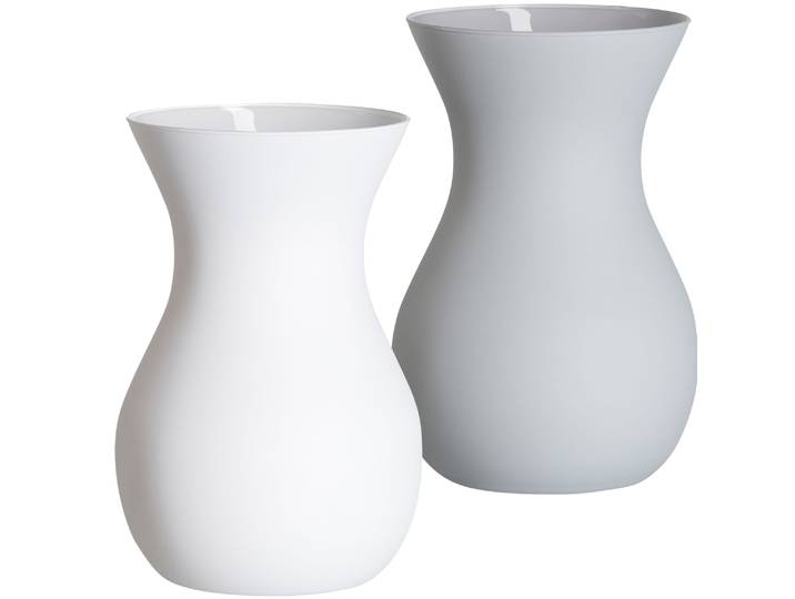 Tischvase RITZENHOFF & BREKER Glasvasen-Set Annalena, 2-teilig, 18 cm , weiß, grau, B:12cm H:18cm T:12cm Ø:12cm, Glas, Vasen, Tischvase, verschiedene Farben, robustes Glas, zeitloses/harmonisches Design